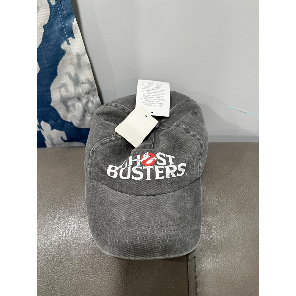 Ghostbusters Baseball Cap Gray Adjustable Strap Logo‎ Front OSFM
